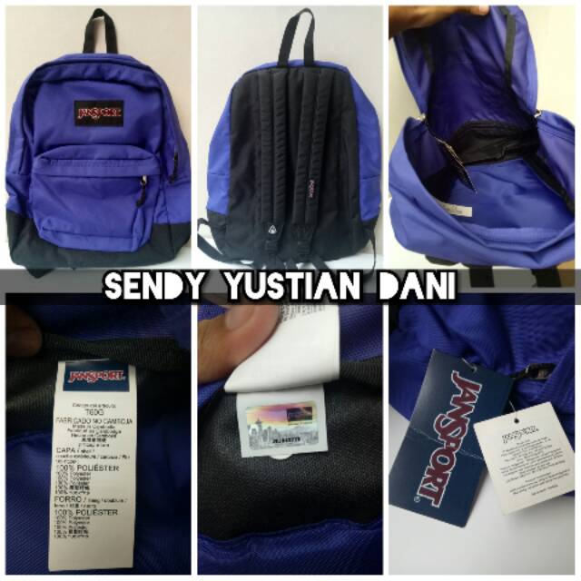 ORIGINAL Jansport Black Label Superbreak Violet Purple 25L Tas Backpack Pria Wanita