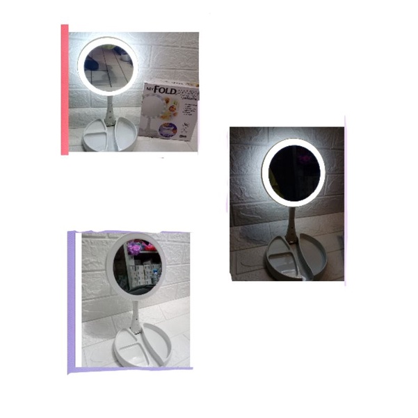 cermin make up LED/my fold away cermin/mirror led light/ring light