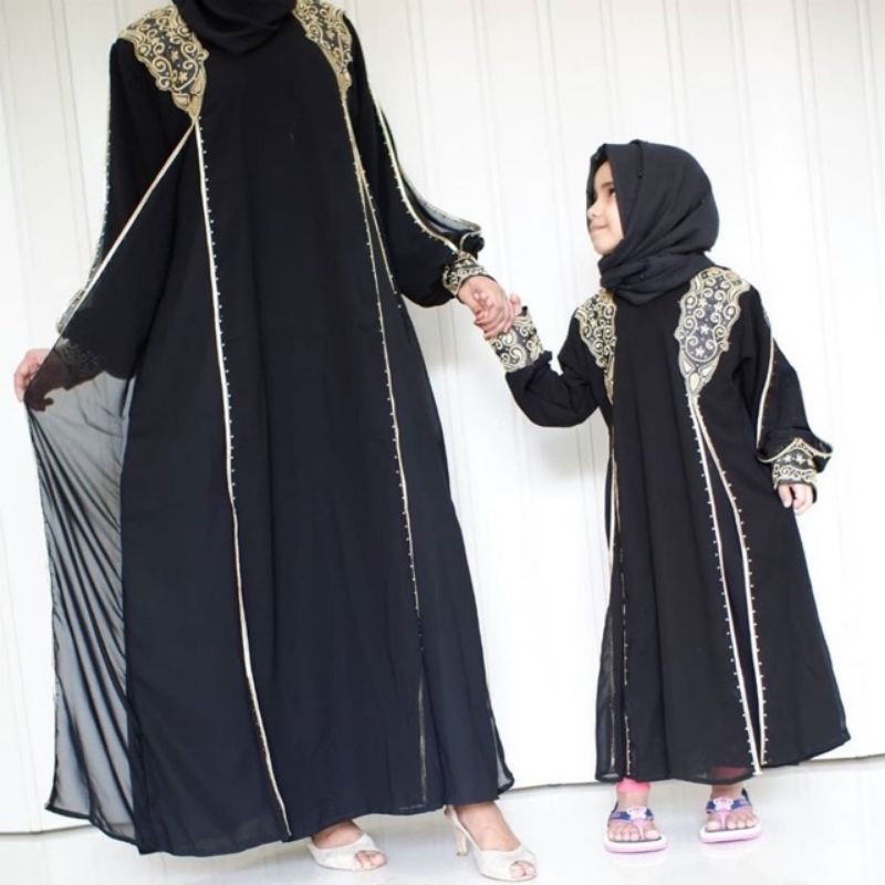 Abaya Basic Abaya Arab Saudi Hitam Abaya Dhubai Hitam Abaya Turki Hitam Motif Bordir Tarez Couple