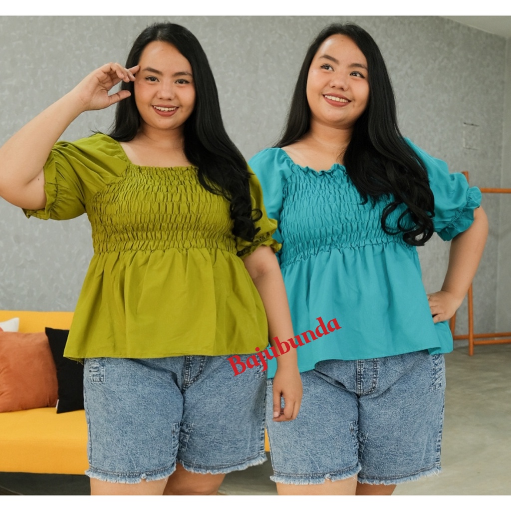 LD 120 ATASAN WANITA JUMBO BIG SIZE POLOS LENGAN PENDEK WANITA BAJUBUNDA CECIL