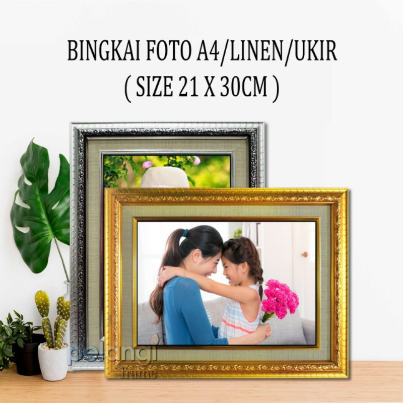 Frame / Bingkai / Foto a4 / 11R / Linen ukir