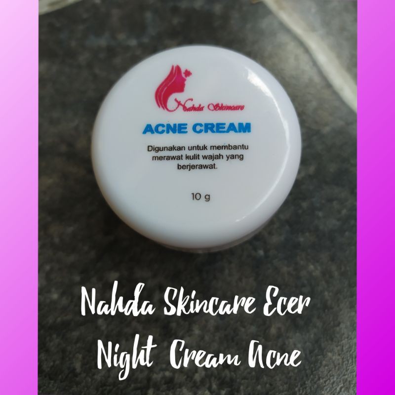 Nahda Skincare Ecer - Night Cream Acne Nahda Skincare Krim Malam