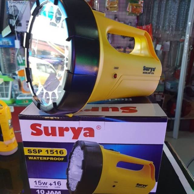 Senter tangan SURYA SSP 1516 15w + 16 LED anti air