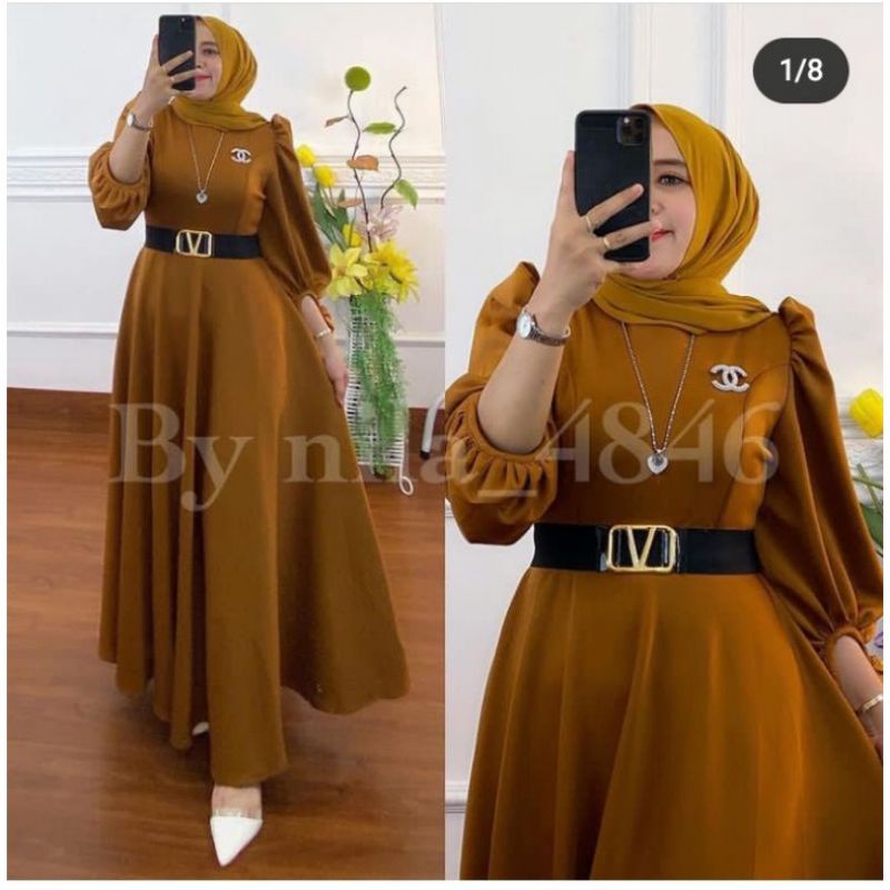 DRES ALFIANHA FASHION MUSLIM WANITA  FREE BELT