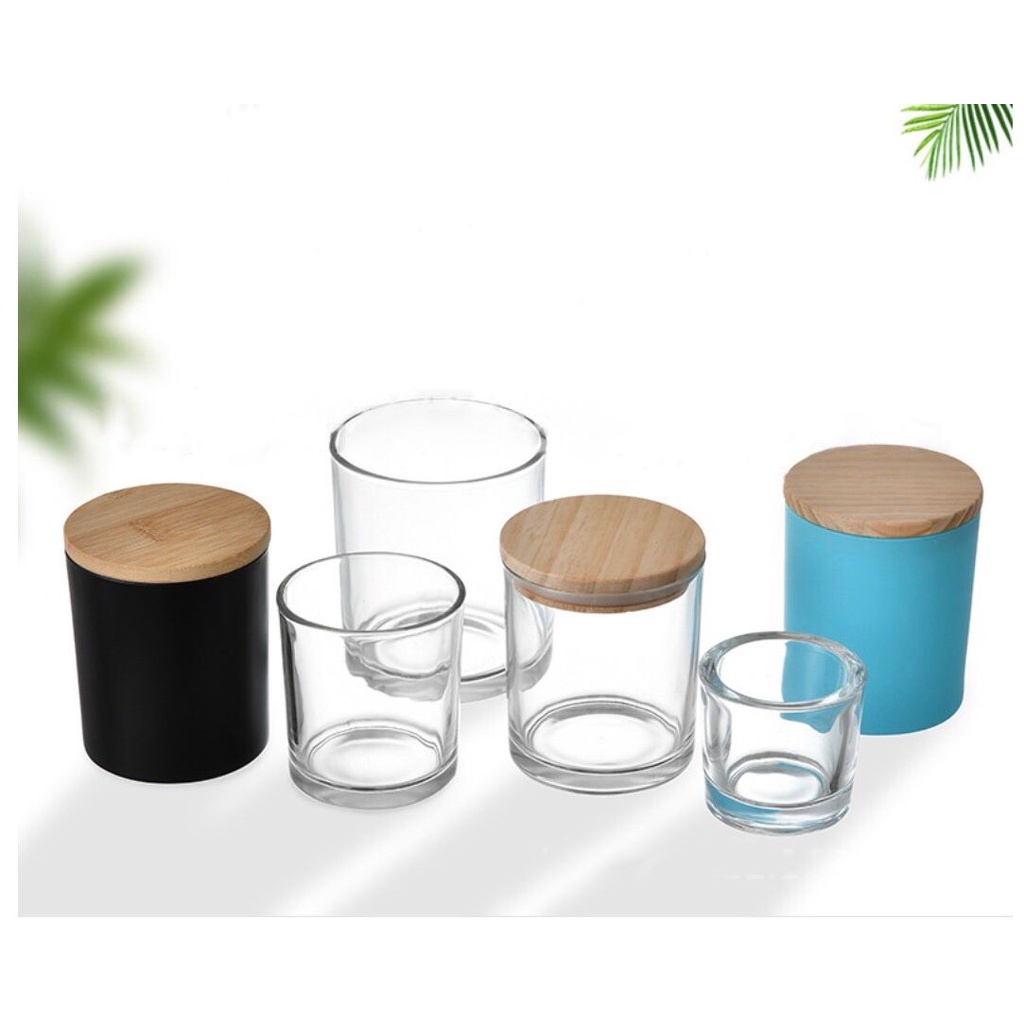 Jar Kaca Tutup Kayu Jar kaca Lilin Jar tutup Kayu Jar Bumbu Toples Kayu Toples Kaca kayu Wadah Herba