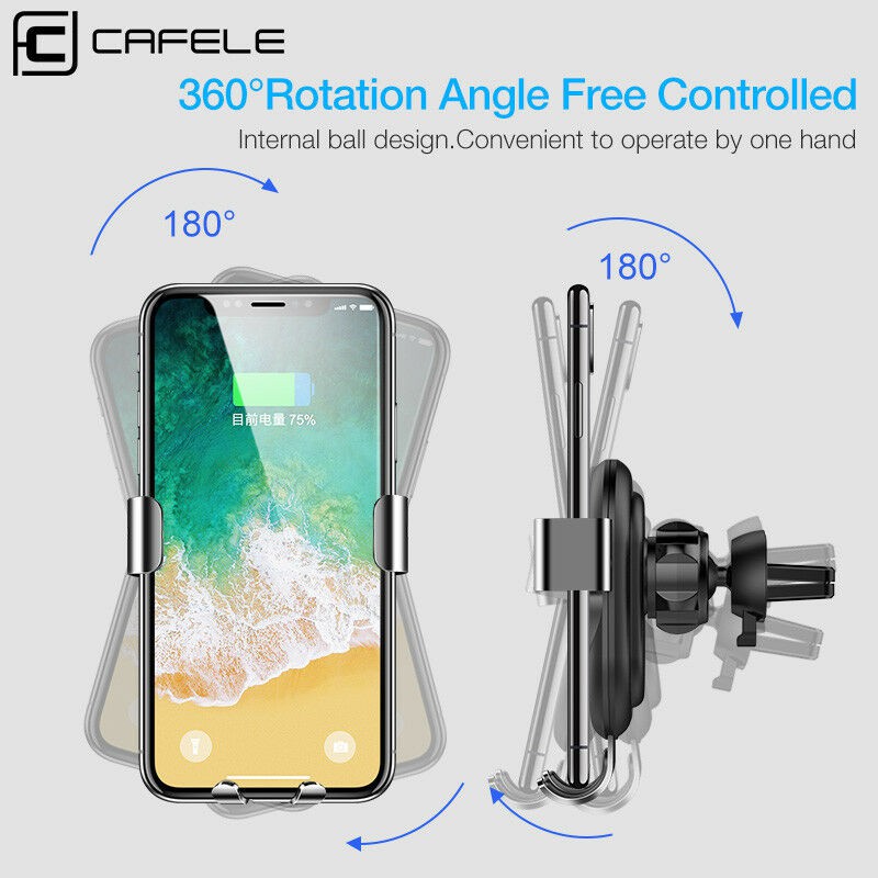 CAFELE Car Wireless Charger | Phone Mount Holder Charging Cas Mobil HP