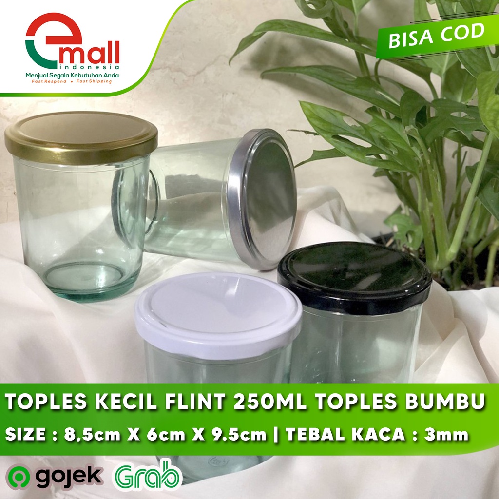 [GROSIR] TOPLES KACA FLINT 250ml Toples Beling Bumbu Sambal, Mayonaise