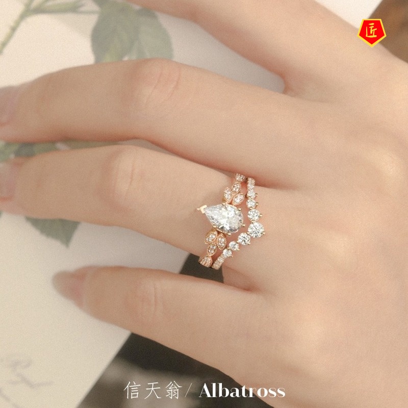 [Ready Stock]Pt950 Creative Albatross Mosanite Diamond Ring