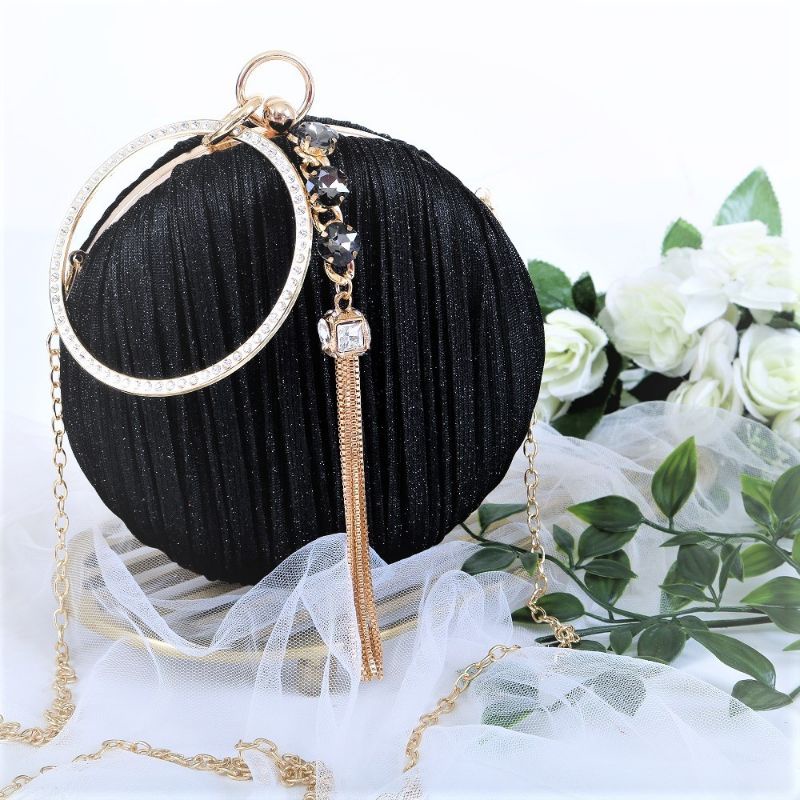 TAS PESTA WANITA KONDANGAN IMPORT TERBARU MEWAH MURAH KRISTAL KAIN SATIN ROUND BULAT WISUDA MAC82 18CM  HANDBAG HAND BAG SHOULDER TENTENG SELEMPANG SLEMPANG SLING BAG JINJING TALI RANTAI WANITA CEWEK CEWE PEREMPUAN FASHION KEKINIAN ELEGAN CANTIK