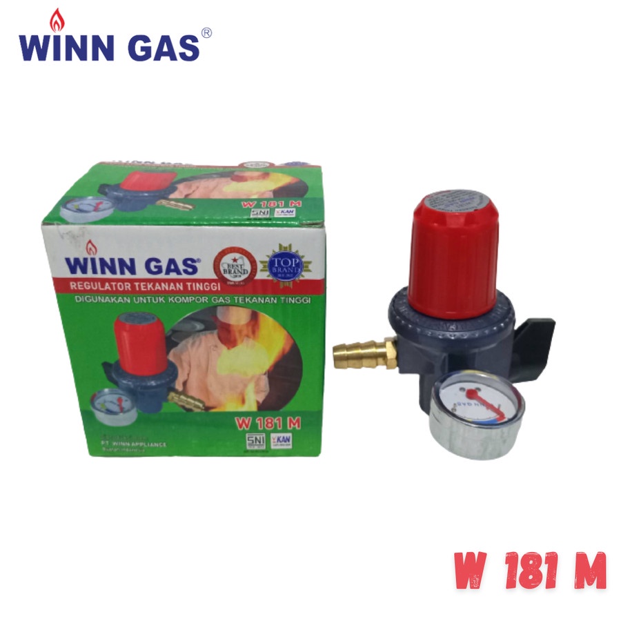 WINN GAS Regulator KOMPOR GAS LPG Tekanan Tinggi dengan Meteran W 181 M