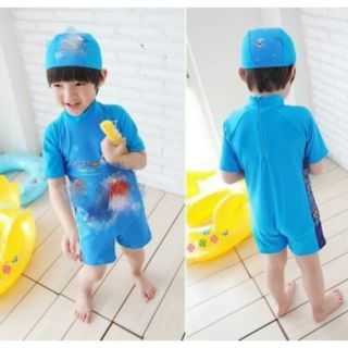 Set 2pcs Baju  Renang One Piece Motif Kartun Doraemon  Untuk 