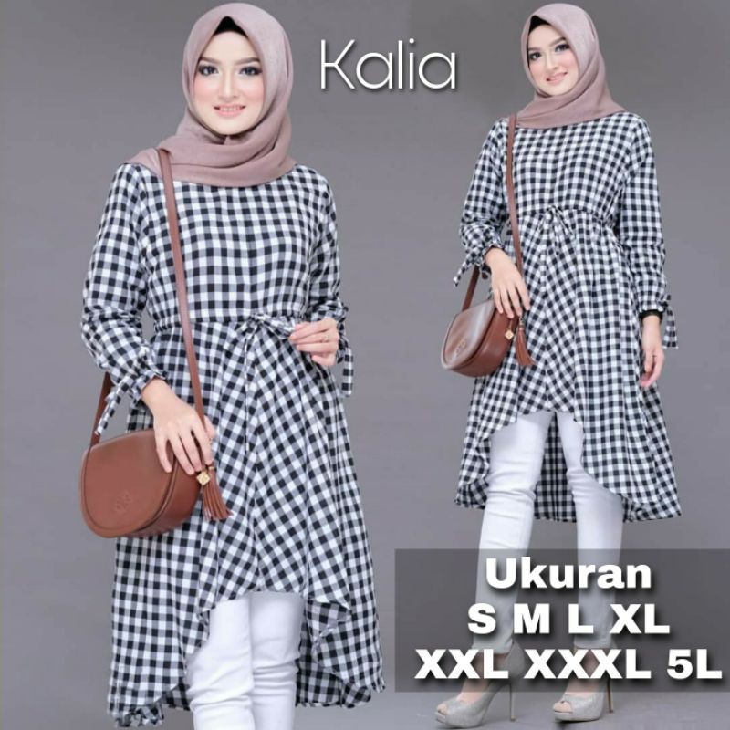 Kalia Tunik Big Size Ukuran Size S M L XL 2XL 3XL 4XL XXL XXXL  XXXXL 2L 3L 4L 5L  Tunik Wanita Jumbo Big Size Over Size