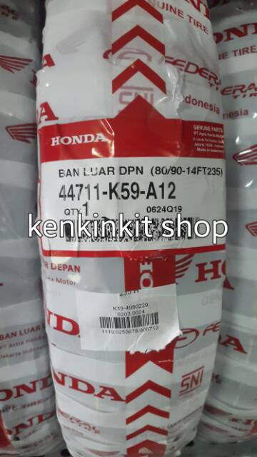 [SEPASANG] BAN HONDA MATIC 80/90-14 DAN 90/90-14 TUBELESS ORIGINAL