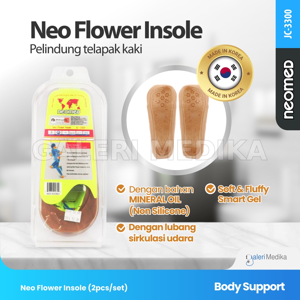 Neomed Neo Flower Insole JC-3300 - Alat Pelindung Tumit / Telapak Kaki