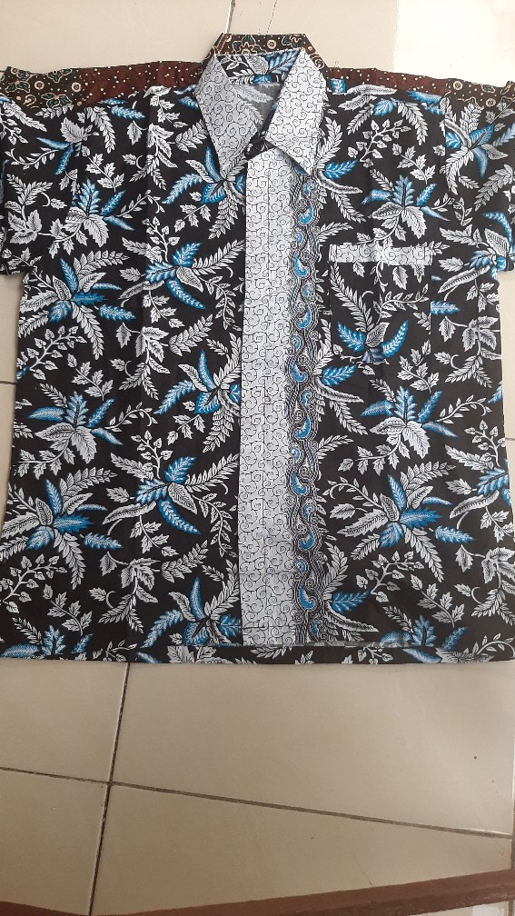 Kemeja Batik Pria Size  M L Xl Xxl Bswart Batik Hrb026 Kenongo Hem Panjang Padi