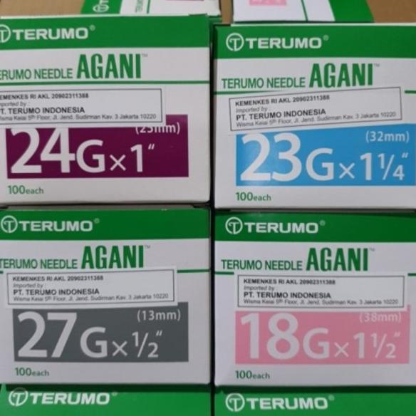 NEEDLE TERUMO 18 21 22 23 24 25 26 27 30 G JARUM NEDLE AGANI 18G