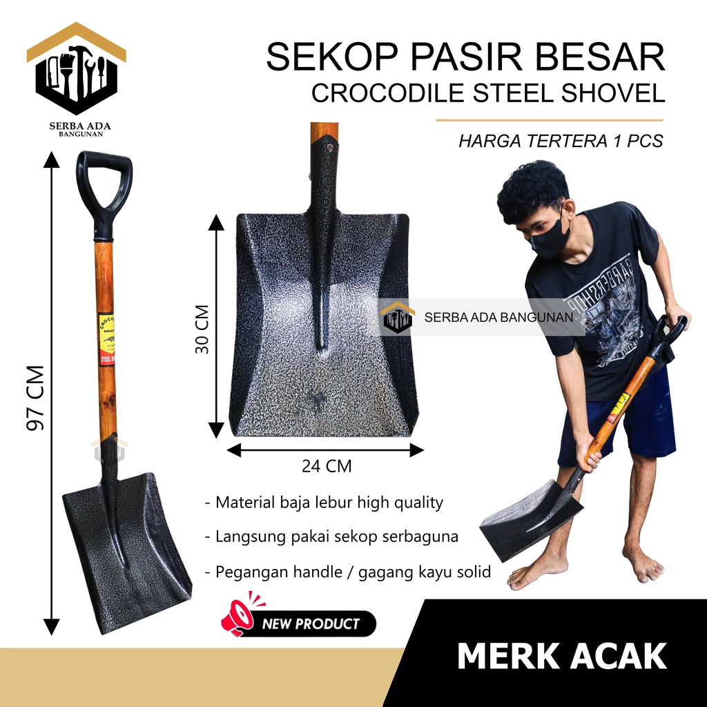 Sekop Pasir Buaya - Sekop Iron Steel / Steel Shovel Crocodile Ekonomis