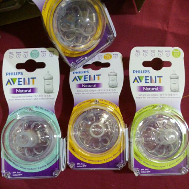 DOT AVENT ORI nipple  ASLI natural isi 2 pc 3+ 6+ 9+m