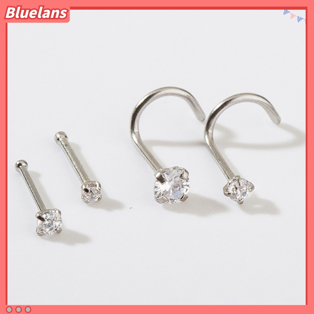 36 Pcs Cincin Tindik Hidung Bentuk C Aksen Berlian Imitasi Untuk Unisex