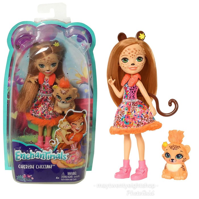 Enchantimals Cherish Cheetah & Quick Quick Original Mattel / Boneka Barbie Enchantimals Cheetah