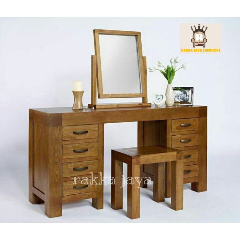 TOLET MINIMALIS FULL JATI MODERN/MEJA RIAS MINIMALIS JATI NATURAL