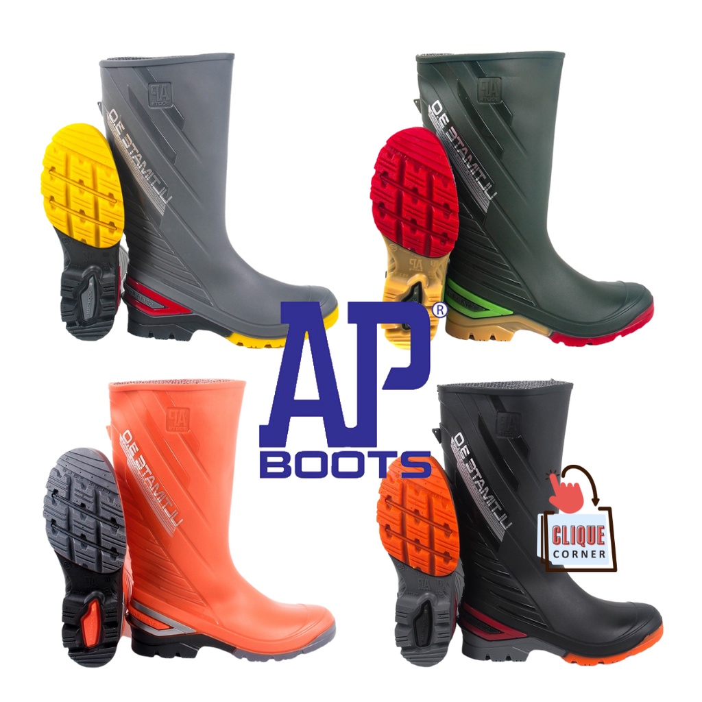 Ap Boots Ultimate 2015 3.0 Sepatu Safety Boot Panjang Anti Air Hijau Abu Hitam Orange