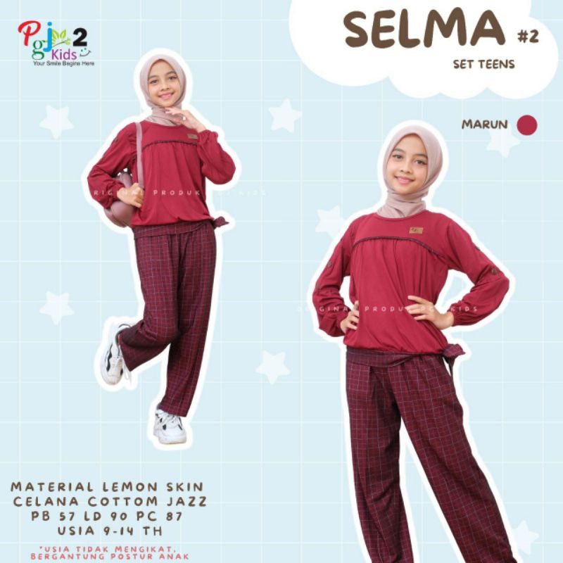 selma / setelan anak remaja perempuan / baju set anak perempuan / one set kekinian / setelan anak ce