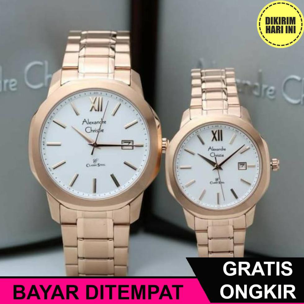 (BAYAR DITEMPAT) OE4311 JAM TANGAN COUPLE  ALEXANDRE CHRISTIE AC8619 ORIGINAL