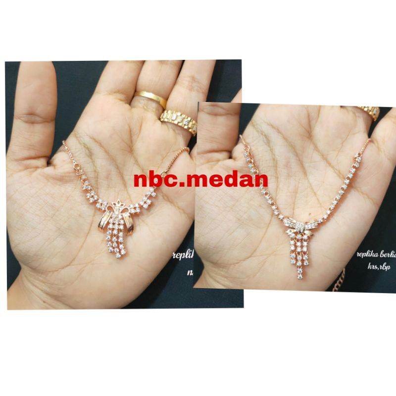 Kalung berlian medan/Replika,persis sperti asli,mata micro diamond yg biasa dpake ditoko mas/berlian