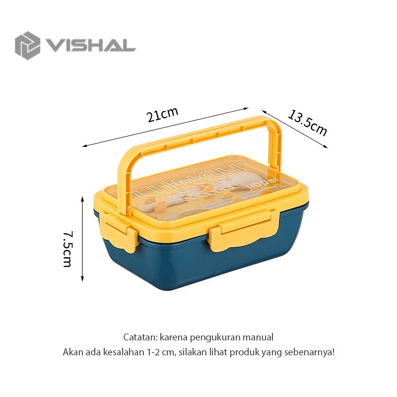VISHAL Kotak Makan Siang Bahan Jerami Pegangan   Cutlery Set Jerami Gandum Kotak Bekal Makan BPA Free VS-95