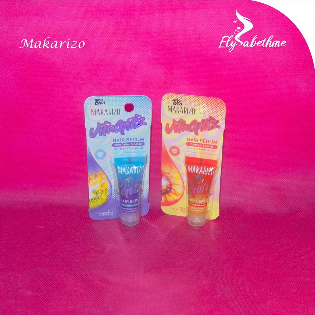 ✿ELYSABETHME✿ 【﻿ＭＡＫＡＲＩＺＯ】 Makarizo Vitaglitz serum rambut untuk batang akar tidakkering dipakai sebelum catok hair dryer