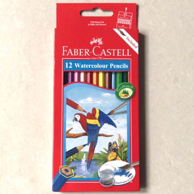 

Faber Castell Pensil Warna Panjang 12 warna WATERCOLOR PENCILS