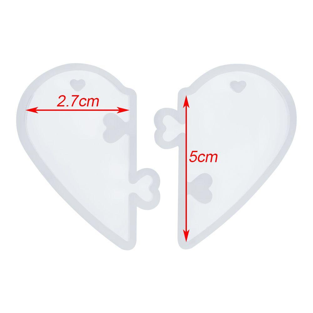 Preva Cetakan Resin Alat Membuat Perhiasan Puzzle Jantung Kristal Gantungan Kunci Mold