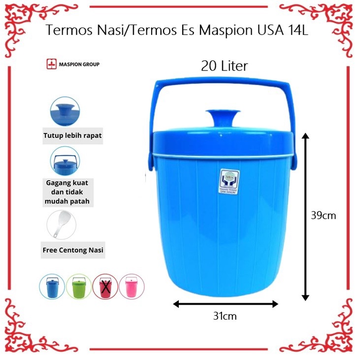 MASPION Ice / Rice Bucket / Tempat Nasi  USA 20 Liter BI 22