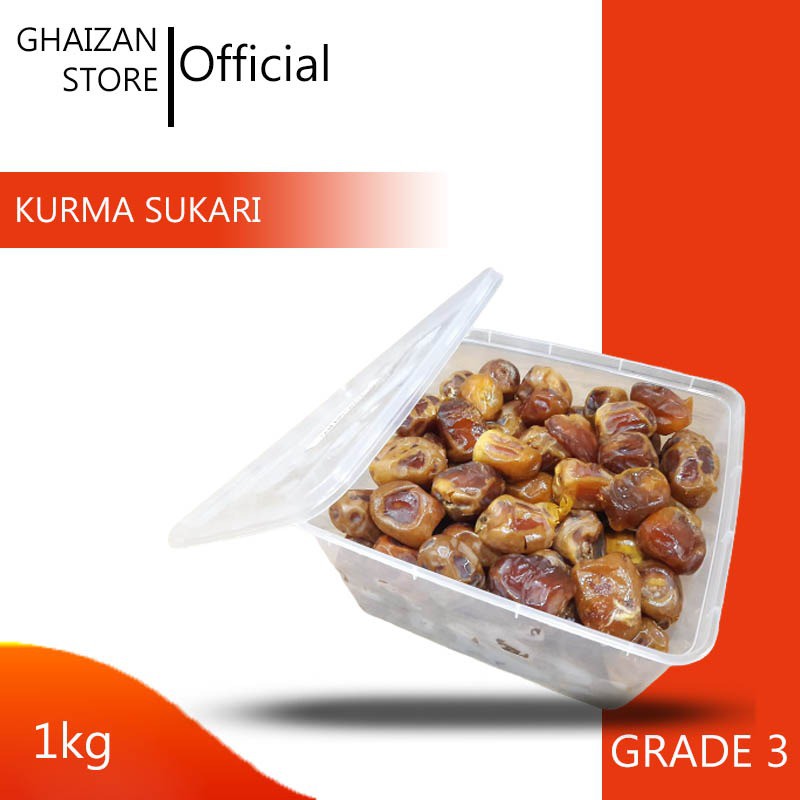 

[ GS ] Kurma Sukari 1 kg Grade 3 / Kurma Sukari / Kurma Sukari Kemasan Thinwall / Kurma / Buah Kering