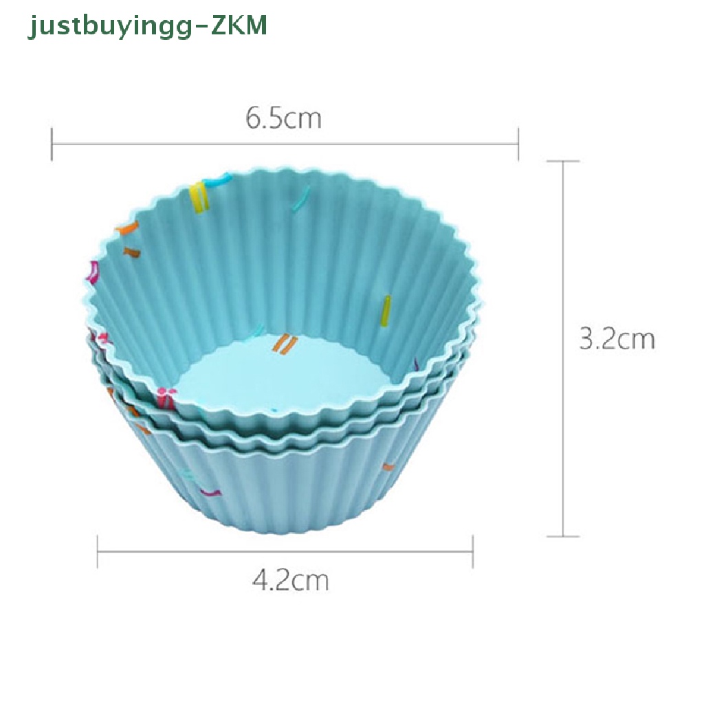 6 Pcs / set Cetakan Cupcake Muffin Bahan Silikon Dapat Digunakan Kembali