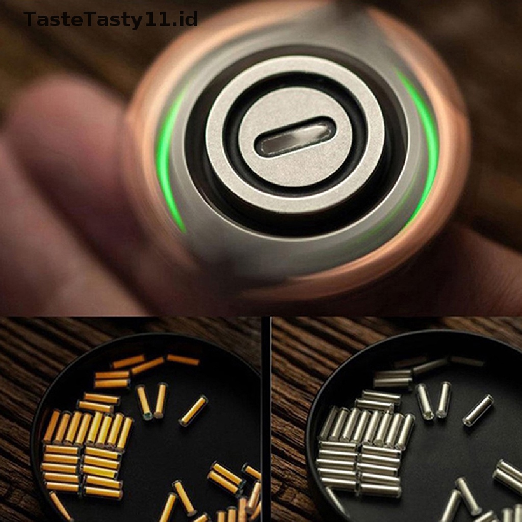 (TasteTasty) Mainan Fidget Spinner Luminous Bahan Kaca + Tabung Gas Tritium