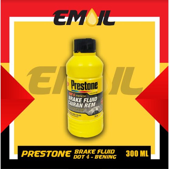 Minyak rem prestone brake fluid dot 4 warna bening isi 300 ml