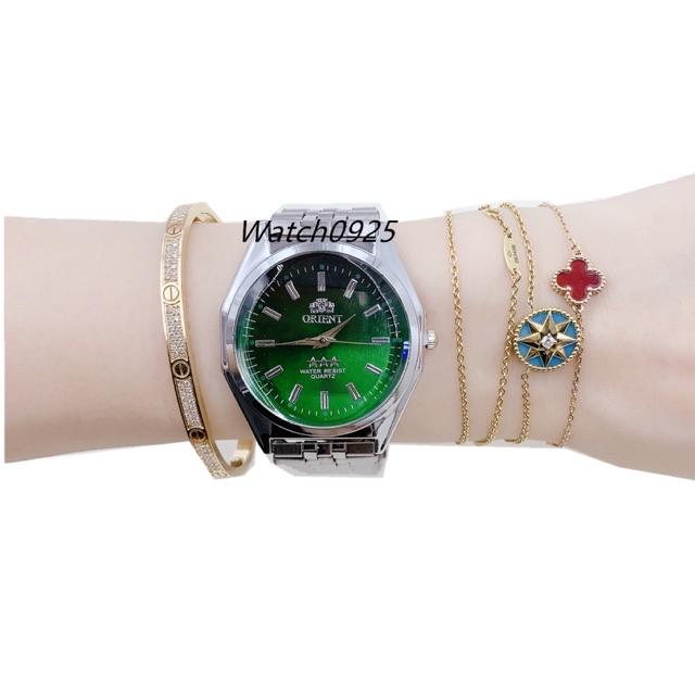 ✅COD [READY STOCK]  JAM TANGAN RANTAI ORIENT COUPLE 5WARNA READY FASHION RANTAI PRIA WANITA C11-Pria-Hijau
