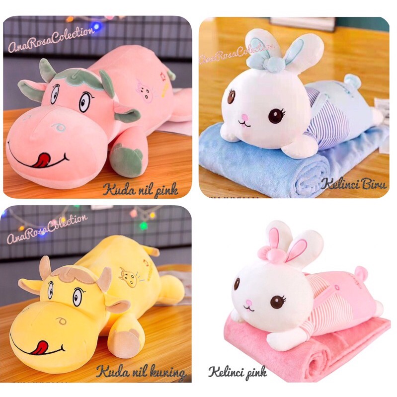 Boneka Selimut (Balmut) Bantal Selimut Motif Karakter Lembut