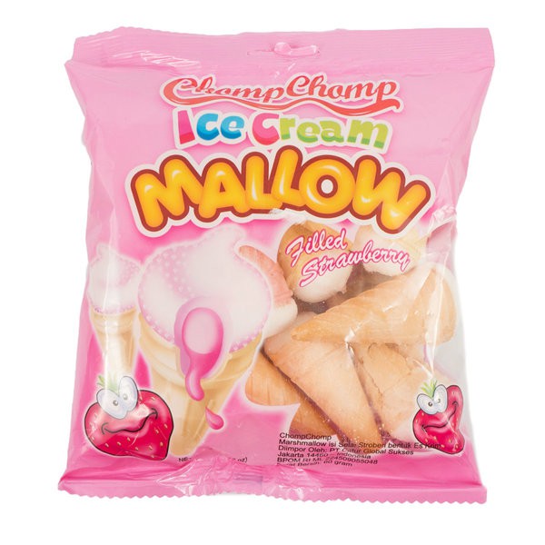 

CHOMPCHOMP Ice Cream Mallow Filled Strawberry 60g - Permen Marshmallow