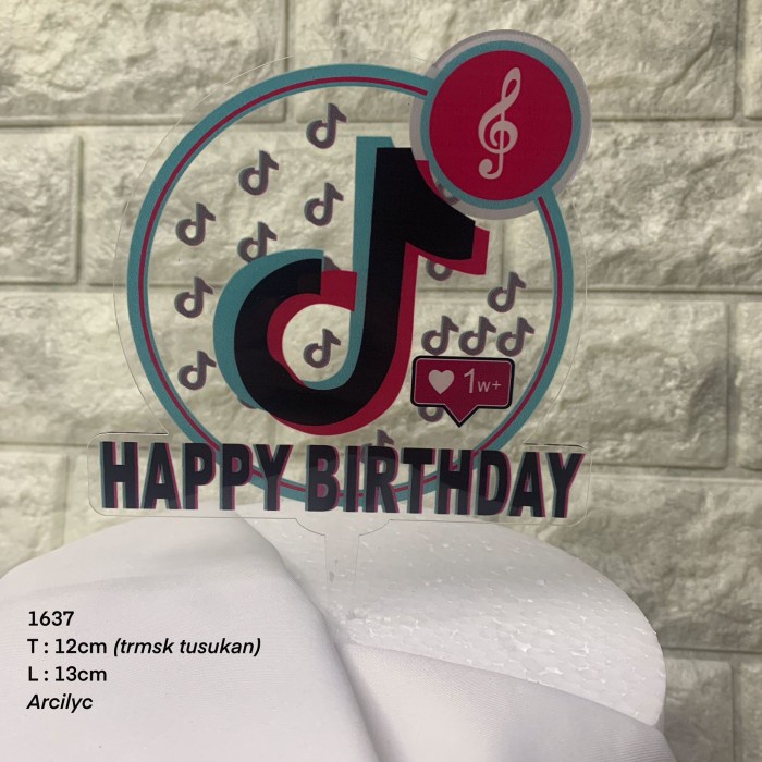 

TIK TOK BIRTHDAY TOPER / CAKE TOPPER MUSIC VIRAL 2 VERSI DEKORASI KUE ULANG TAHUN
