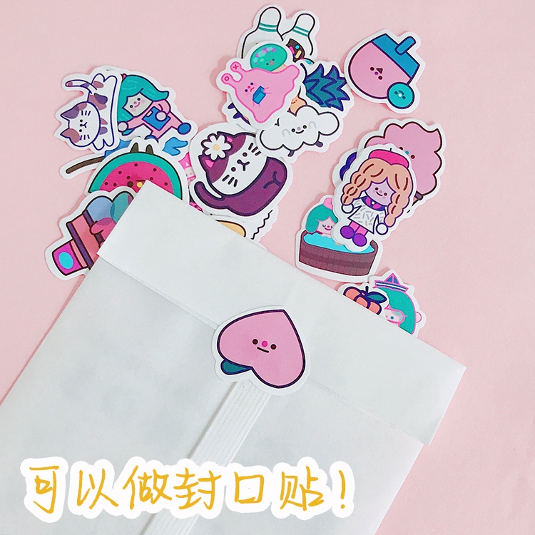 Ins soft girl cartoon stickers cloud smiling face girl heart stickers account stickers