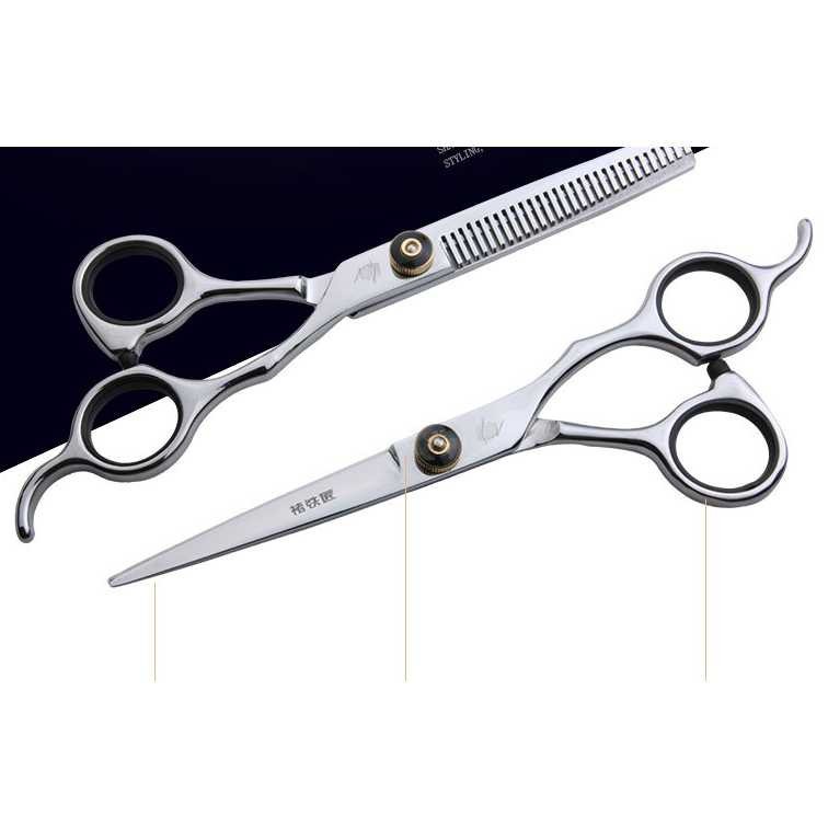 Set Gunting Potong Cukur Rambut Sasak Flat Hairdressing Full Stainless