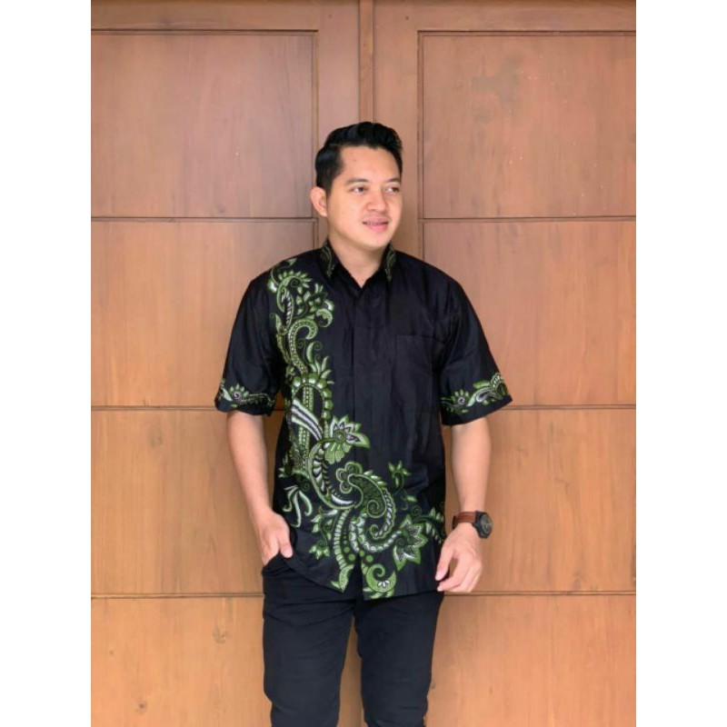 CUPU_STOREHem Batik Pria Pendek Lawasan Sogan/Pari Sulur/Parang Black/Merak Papua ory