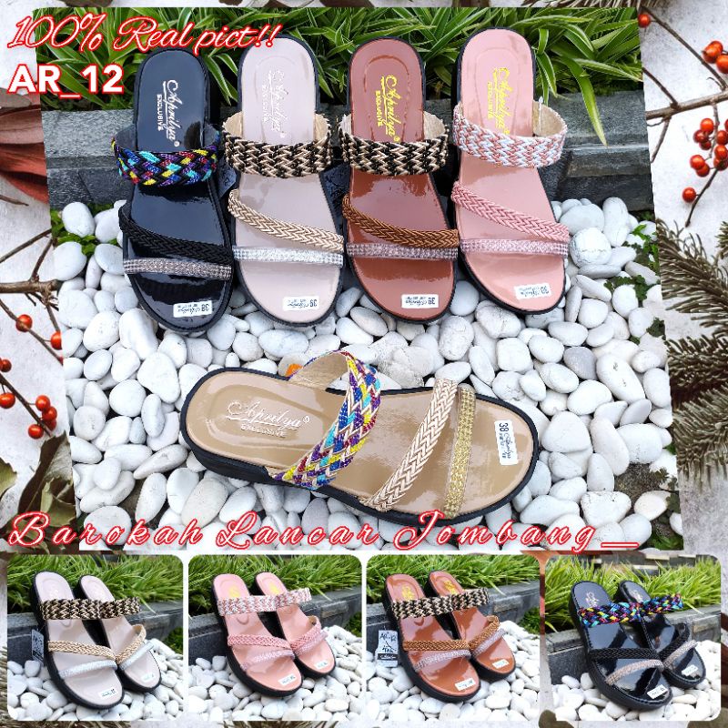 WEDGES SANDAL WANITA WEDGES RAJUT ANYAMAN APRILYA AR 12 SIZE 37-40