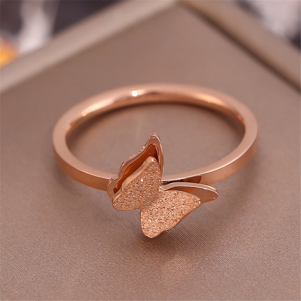 【COD Tangding】Simple Butterfly Index Finger Ring Female Fashion Decorative Ring Ornaments