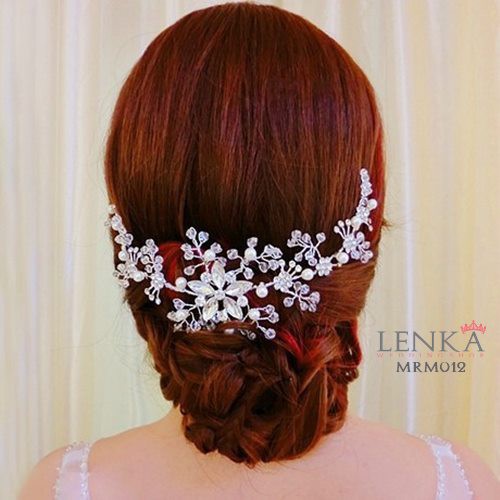LENKA Bridal Tiara Wedding Headpiece Pesta Pengantin SAilver MRM012