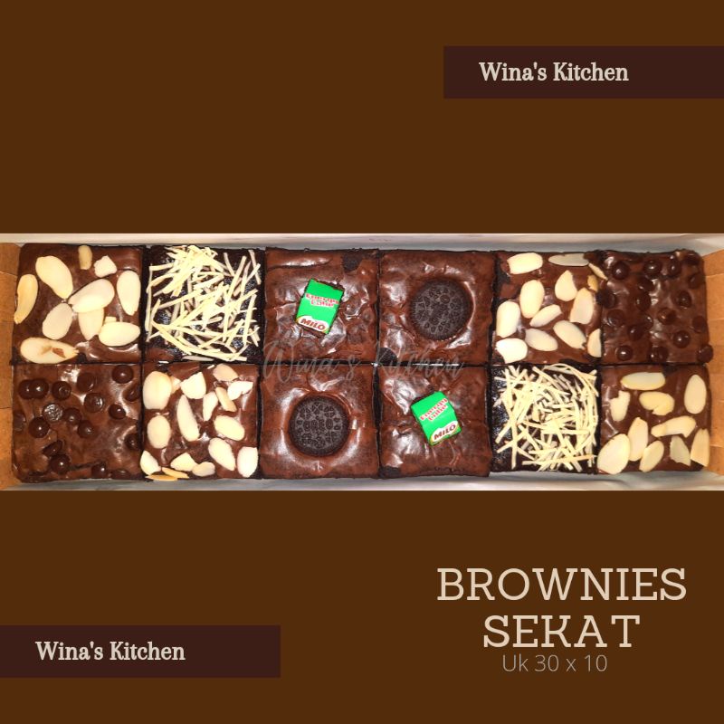 

Brownies Sekat | Fudgy Brownies | Uk 30 x 10 cm
