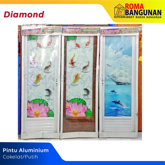 Diamond Pintu Kamar Mandi / Pintu Toilet Pintu PVC Aluminium